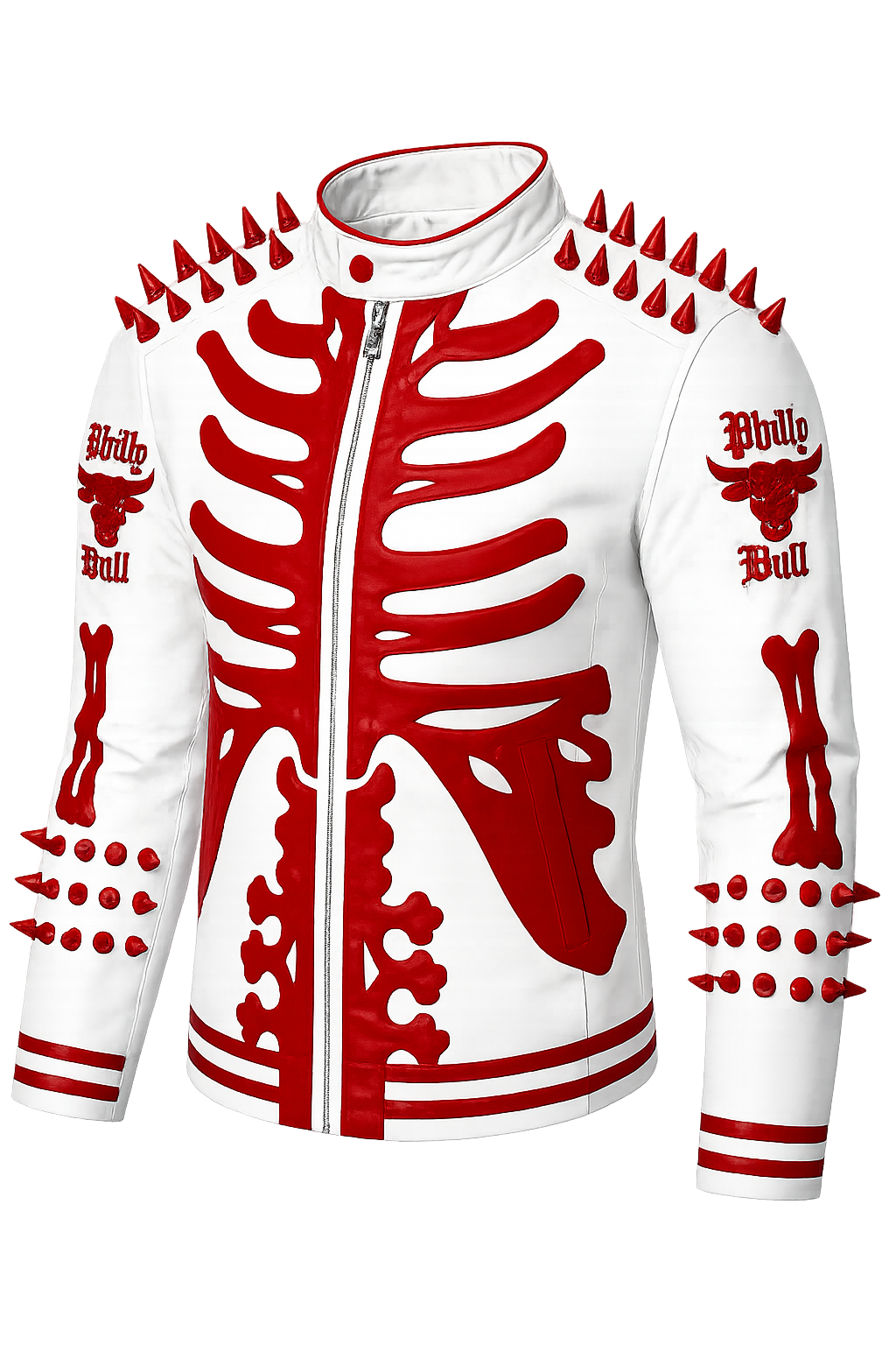 GLISSN Red World Philly Bull Jacket – Premium Biker Streetwear