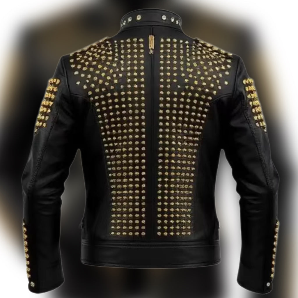 Black Studded Jacket / Gold Rivets